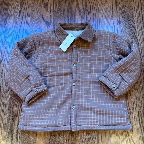 NEW Quincy Mae Ford Jacket Cinnamon Grid 4-5 Years - Picture 2 of 10